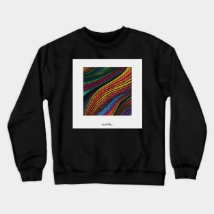 Go With the Colorful Flow Zentangle, Square Framed Digital Illustration, Rainbow Colors Crewneck Sweatshirt